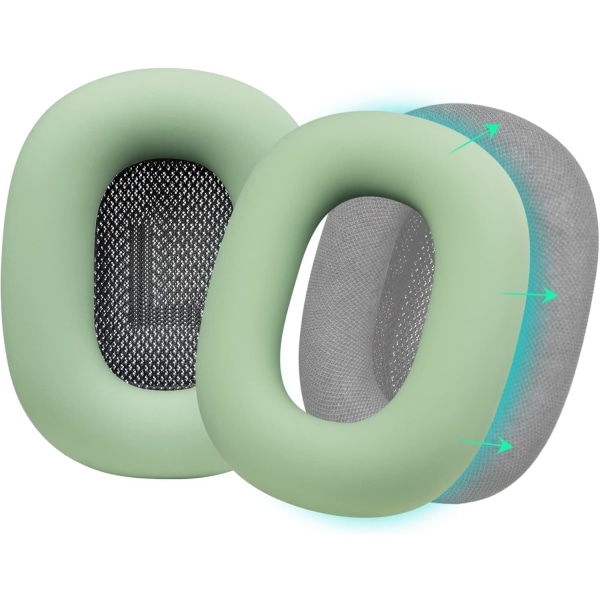 Silikoniset suojapehmusteet AirPods Max -kuulokkeille, hienkestävät, helposti pestävät, kestävät Avocado Green