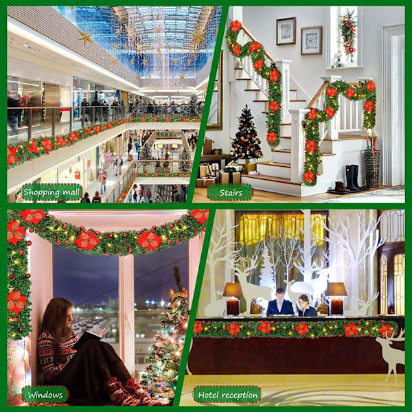 Juleguirlande, juledekoration kranse 270 cm
