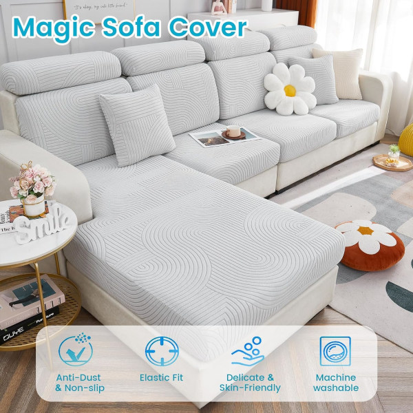 Jianyana Universal Jacquard L -muotoinen elastinen sohvan istuintyynyn cover, kulutusta kestävä huonekalusuoja sohvan M- cover tyynyille