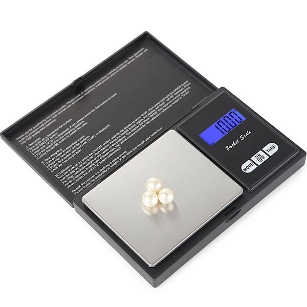 Digital fickvåg set med 0,01 g - 500 g kalibreringsvikt