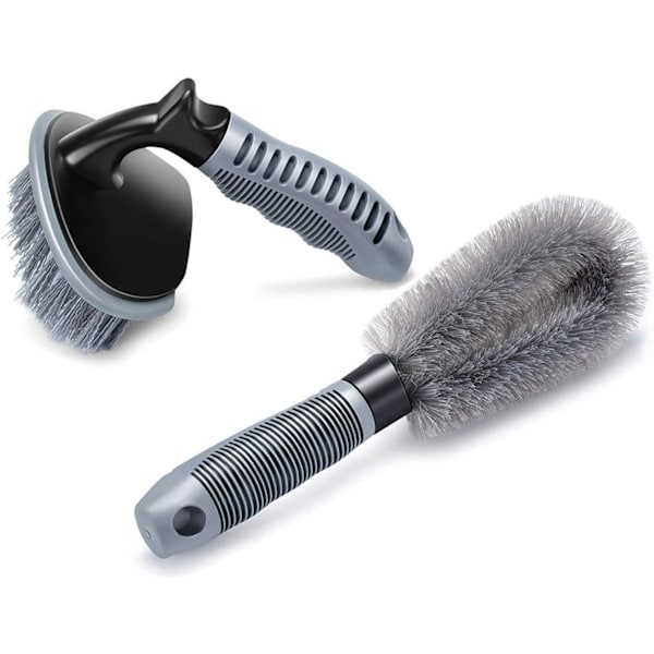 2 Pcs Steel and Alloy Wheel Cleaning Brush, Rim Cleaner for Your Car, Motorcycle or Bicycle Tire Brush Washing Tool