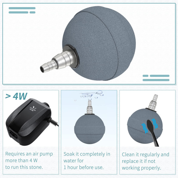Akvarium 5cm luftestein ballong boble diffusor utgivelsesverktøy for luftkompressorer fiske tanker bøtter dammer og DWC reservoarer, 2 pakker