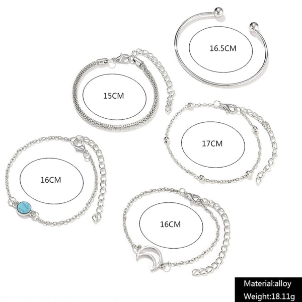 Perlearmbånd sæt - Sølvlags hjertearmbånd kvast armbånd-håndtilbehør Smykker til kvinder og piger