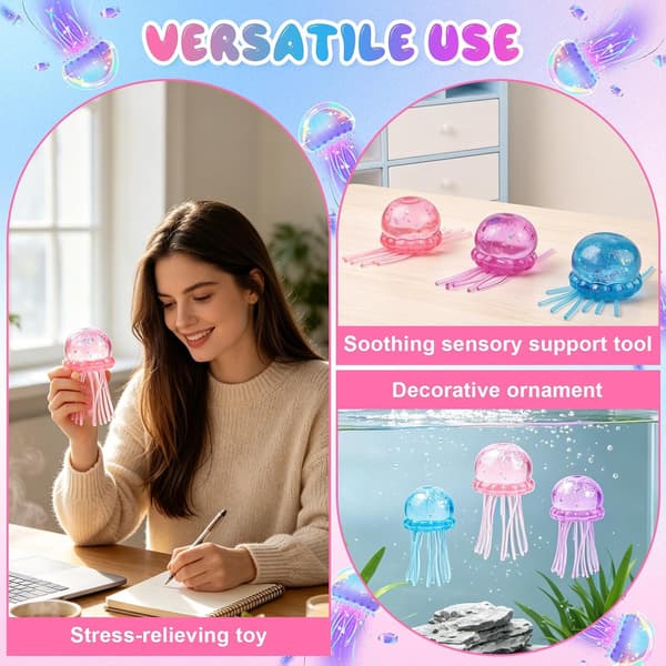 3-pak vandmænd squishy - ultrabløde stresslegetøj, sensorisk dekompressionslegetøj til angstlindring, perfekt som fest- og gavelegetøj