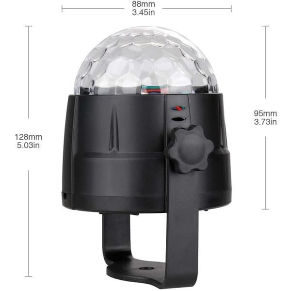 15 LED Spejlkugle Diskolys Effekt 360° RGB Roterende Diskolampe Festlys med USB-kabel til Jul Børnefødselsdag