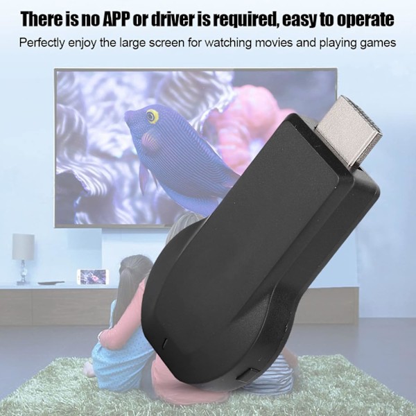 Trådlös Display TV, HDMI Dongel Adapter Inbyggd WiFi-modul Stöder 2.4GHz WiFi Trådlös Display Dongel Adapter HDMI TV för Airplay Miracast DLNA