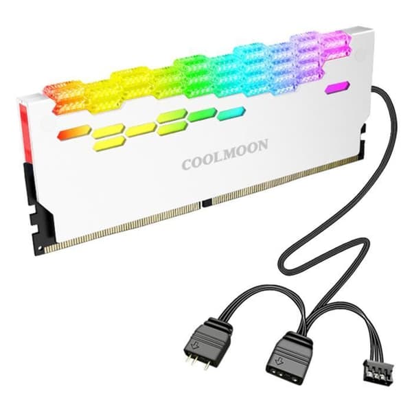 5V ARGB Hukommelseskøler Nem Installation Pålidelig Multi-Interface RAM Køler Style-Hvid