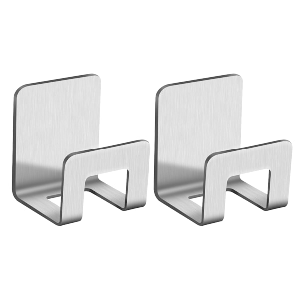 2-pack svart svamp hållare i rostfritt stål för kök silver