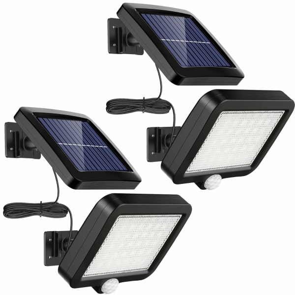 2 pakke med 56 udendørs LED solcellelys med bevægelsessensor