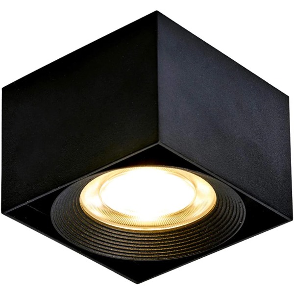10W LED takspotlight justerbar 10x10x7cm (svart-3000K)