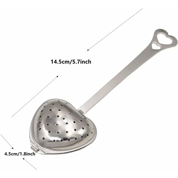 10 stk. hjerteformet te-infuser - rustfrit stål