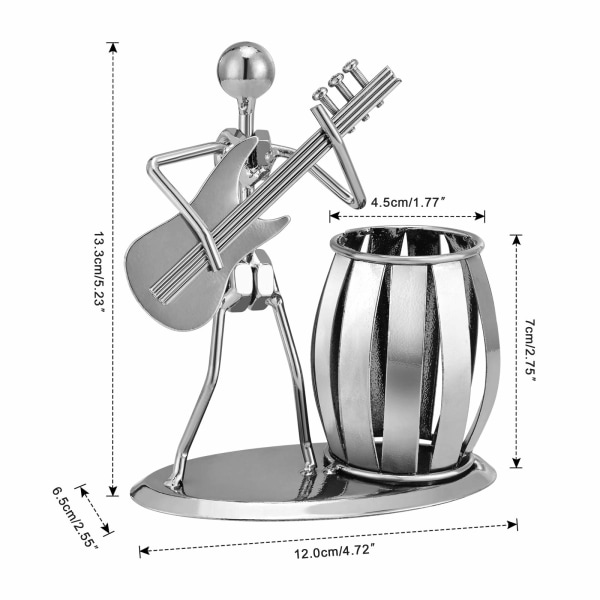 Metall blyantholderkopp, gitarrockedesign, kontorrekvisita