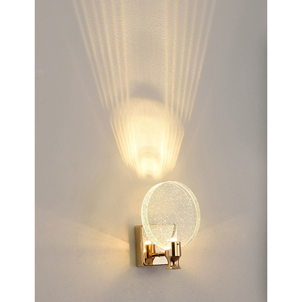 Krystallvegglampe, Innendørs vegglampe i nordisk stil, enkel kreativ vegglampe for soverom, nattbord, stue (gull, stor)