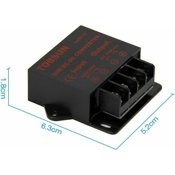 DC-DC Nedtransformator 12V24V till 5V 10A 50W för LED-skärmar