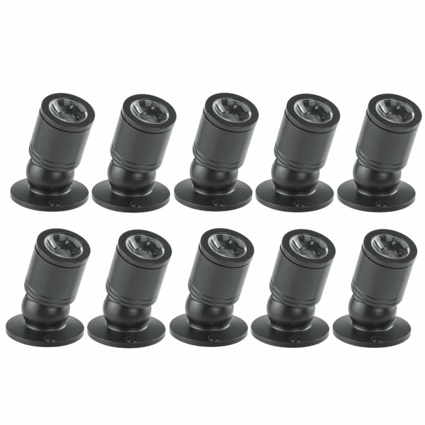 Mini LED 1W loftslampe med driver 10 stk. (sort, varmt lys)