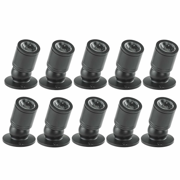 Mini LED 1W Taklampa med Driver 10st (Svart, Varmvitt)