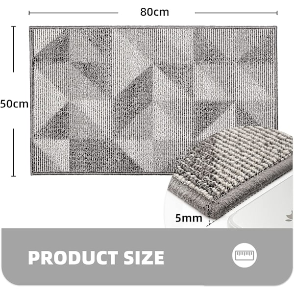 Inomhusmattor, tvättbar smutsfångande matta för ytterdörren, inomhusmatta vid ingången, dörrmatta för entré, inomhus- och utomhusbruk (50 x 80 cm)
