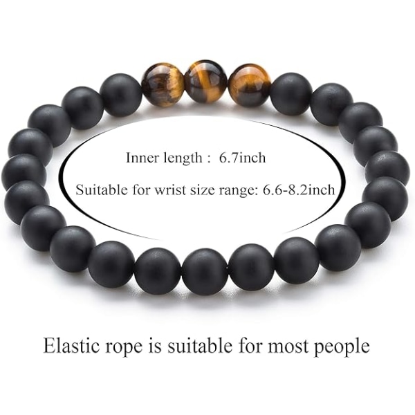 Mænd Kvinder 8mm Tiger Eye Stone Beads Armbånd Elastisk Natursten Yoga Armbånd Armbånd