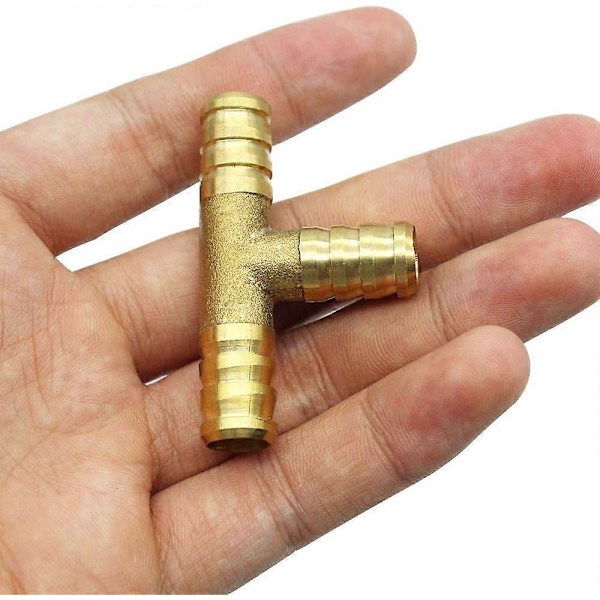 4 st 10 mm 3-vägs mässingskoppling slangförlängningskoppling trädgårdsslangkoppling tryckluftsslangkoppling bränsleslangkoppling T-stycke