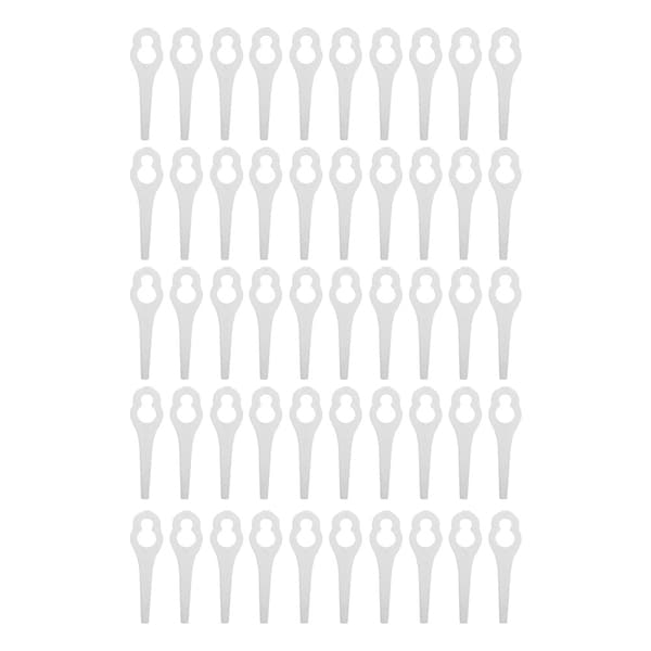 50 stk. gresstrimmer plastblader gressklipperdeler for BOSCH ALM 28 30 (hvit)