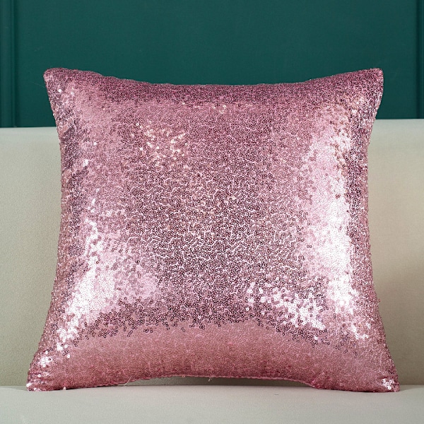 Set med 2 sjöjungfru paljettkuddfodral (rosa, 18x18\")