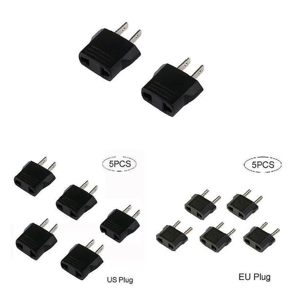 5 stk 110V til 220V konverteringsadapterplugger Reiseadapteromformer [DB] EU Plug
