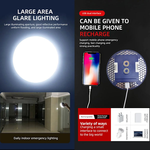 Superljus Bärbar LED Camping Lykta Essential 40W