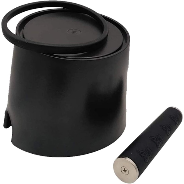 Kaffe Knock Box, med Avtagbar Metall Knock Bar och Halksäker Bas (Svart)