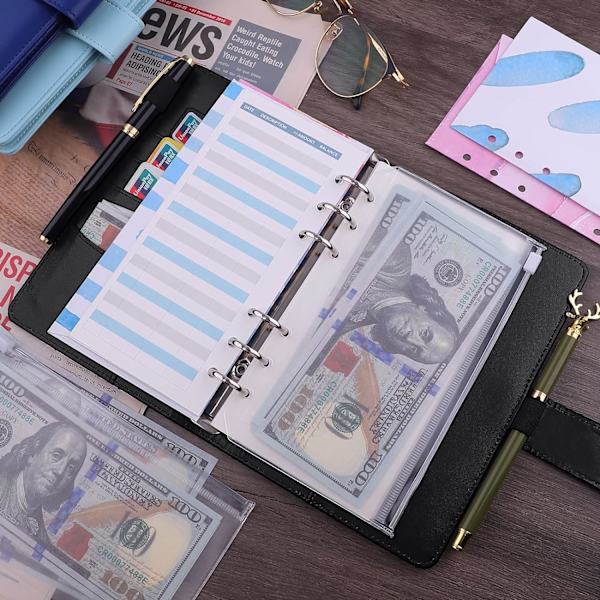 A6 PU Læder Notesbog Binder Genopfyldelig 6 Rings Binder til A6 Fyldpapir, Løsblad Personlig Planlægger Binder Cover