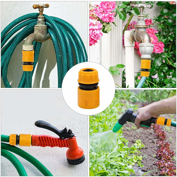 Slangekobling 1/2 tommer plast, pakke med 10 slangekobling kran, hageslangekobling hurtigkobling trykkluft