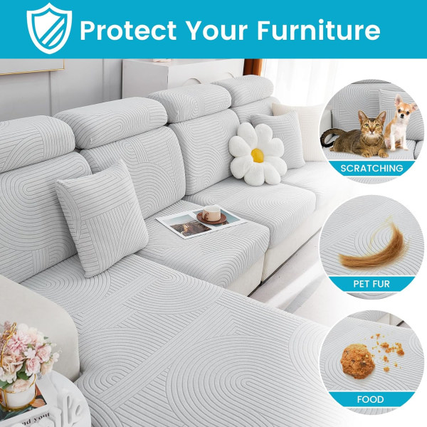 Jianyana Universal Jacquard L -muotoinen elastinen sohvan istuintyynyn cover, kulutusta kestävä huonekalusuoja sohvan M- cover tyynyille