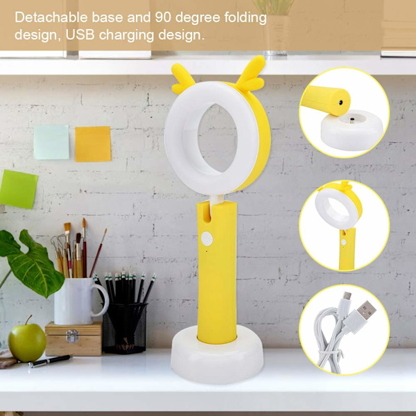 Robust och hållbar USB-bordslampa Praktisk hopfällbar (gul)