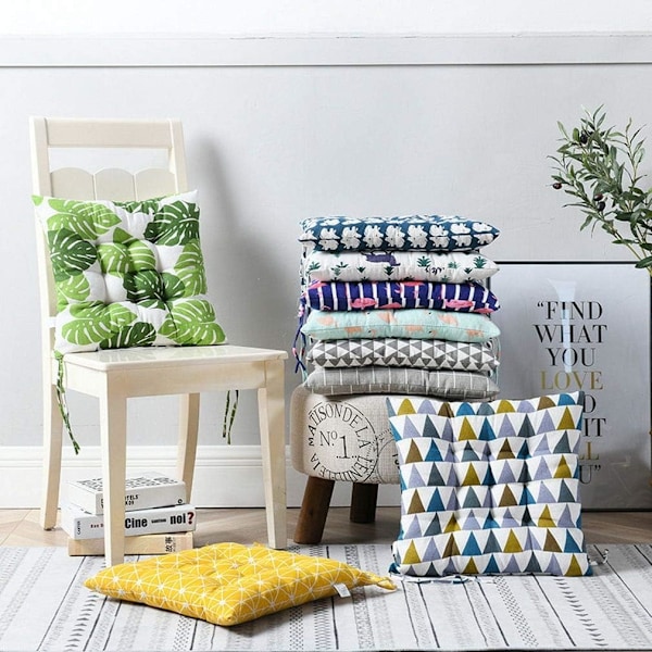 Mjukt Tryckt Stol Kudde Elegant Kontorsstol Kudde 45x45cm Fyrkantig-Stor Sittdyna