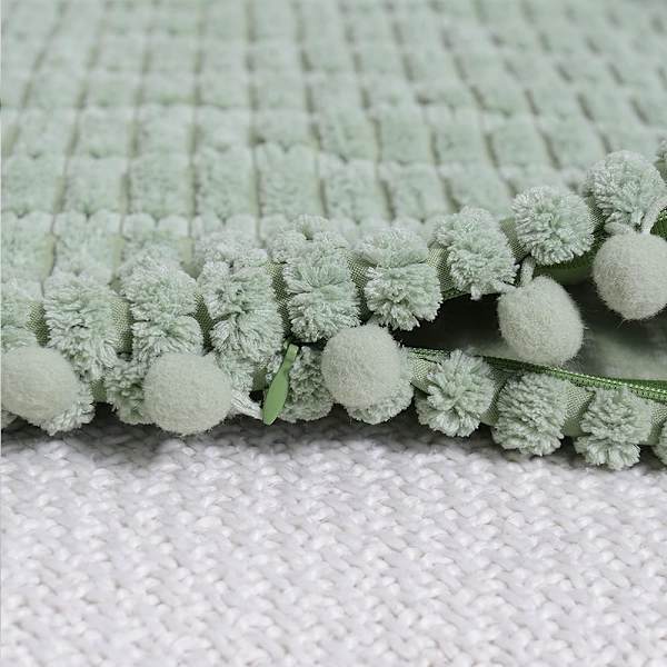 2-pack Dekorativa Kuddfodral 18x18 tum med Pompoms för Soffa Säng Vardagsrum, Farmhouse Boho Heminredning