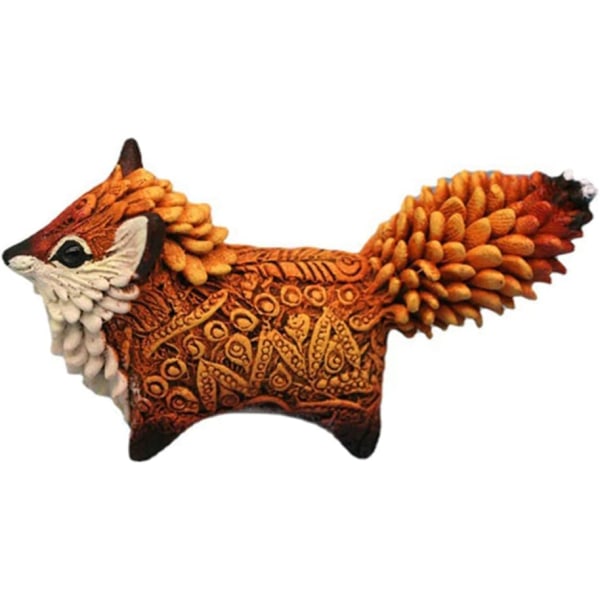 1 stk Mini Totem Fox Naturlig Resin Håndverk, Animal Resin Håndverk Desktop Ornament Holiday Figur Gaver