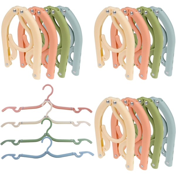 Paket med 16 hopfällbara klädhängare, hopfällbara plasthängare, platsbesparande för hem, hotell, resor, camping