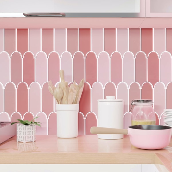 St 2,5 mm tjocka 3D självhäftande väggplattor backsplash för kök (30,5x30,5 cm)