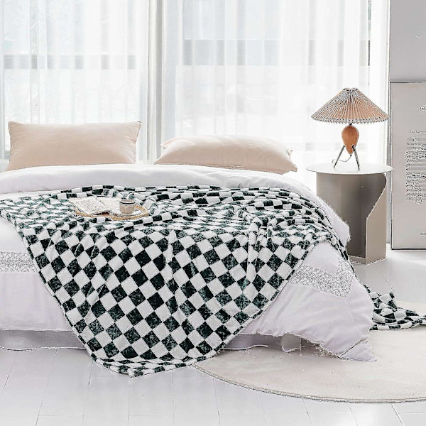 Buffalo Plaid -fleecepeitto (70*100cm, vihreä), Ruudullinen Flanellipeitto | Pehmeä ja kevyt mikrokuitu