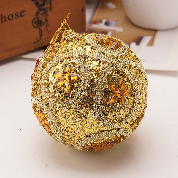 Julekugler med rhinsten og glitter