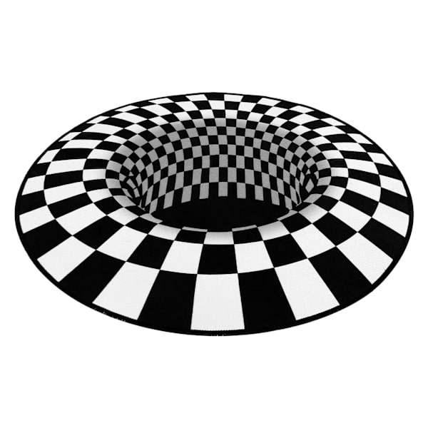 3D pohjaton reikä optinen illuusio matot, mielenkiintoiset pyöreät matot pyörre ansa matto, liukumaton matto keittiön lattialle käytävä (80 cm halkaisija)