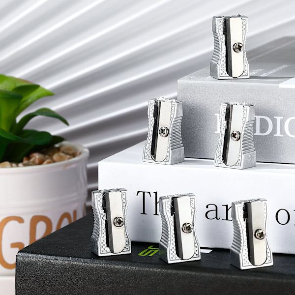 Handhållna pennvässare i aluminiumlegering med ett hål (8 stycken)