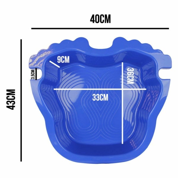 Blå fotbad med sklisikker bunn og stigekrok