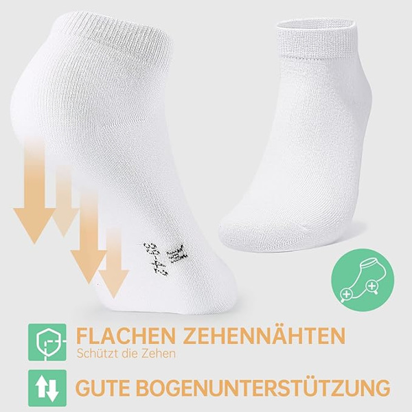 Sneaker Sokker Mænd & Kvinder Økologisk Bomuld 12 Par Sneaker Sokker Korte Sokker Sports Sokker Halve Sokker Sokker