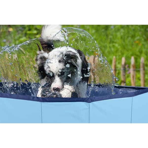 Hundebassin med ventil 80 x 30 cm / foldbart hundebassin / swimmingpool / hund