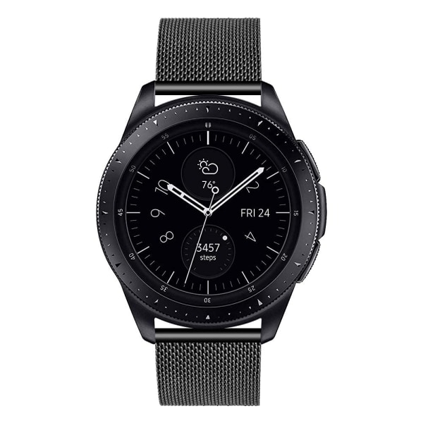 22 mm klokkerem，Quick Release rustfritt stål svart sløyfe kompatibel for Samsung， Klokkebånd (svart)