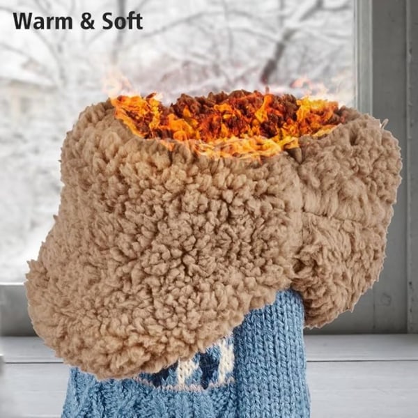 Tofflor med strumpor för män & kvinnor, fluffiga tofflor med grepp, halkfri fleecefodrad, värmehållande, julklapp, XL 46-48
