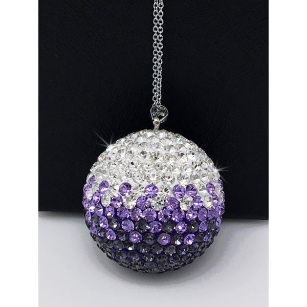 Violetti kristallikuula auton taustapeilin koriste, violetti strassi ripustus auton koriste, Bling auton tarvikkeet, Crystal Sun Catcher koriste autoon (violetti)