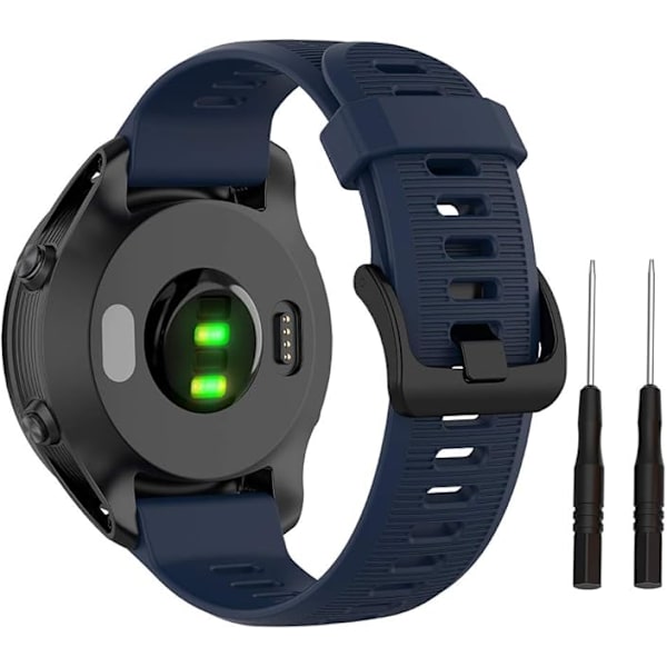 Rem for Forerunner 945/935, 22mm Silikon Urrem til Forerunner 955/965, Garmin Fenix 6/5, Quatix 5 dark blue