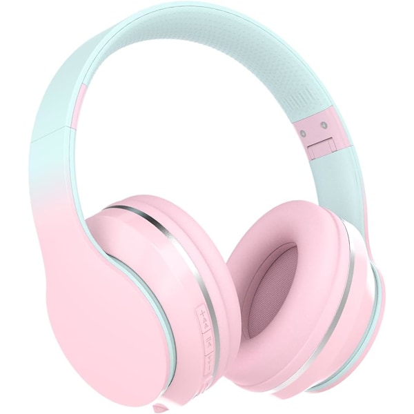 Bluetooth Hodetelefoner, Over-Ear Bluetooth Hodetelefoner, Sammenleggbare Hodetelefoner med Mikrofon for Telefon/Nettbrett/PC/TV, Gutter og Jenter, Voksne