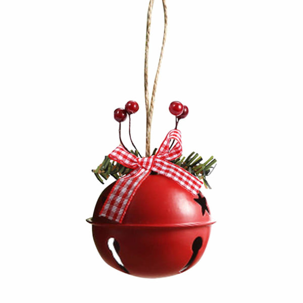 Christmas Bell, 6PCS Metal Christmas Tree Decorations Set Red